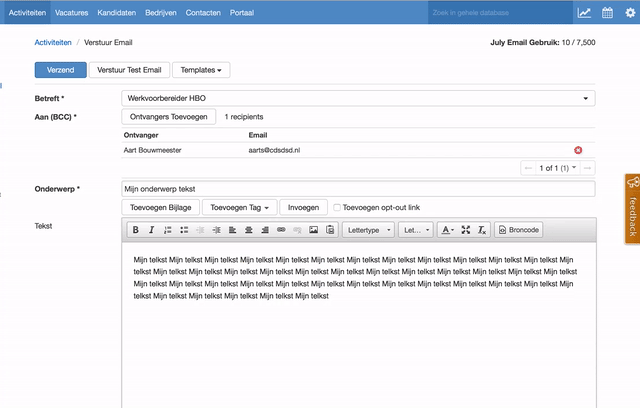 geplande email opmaken